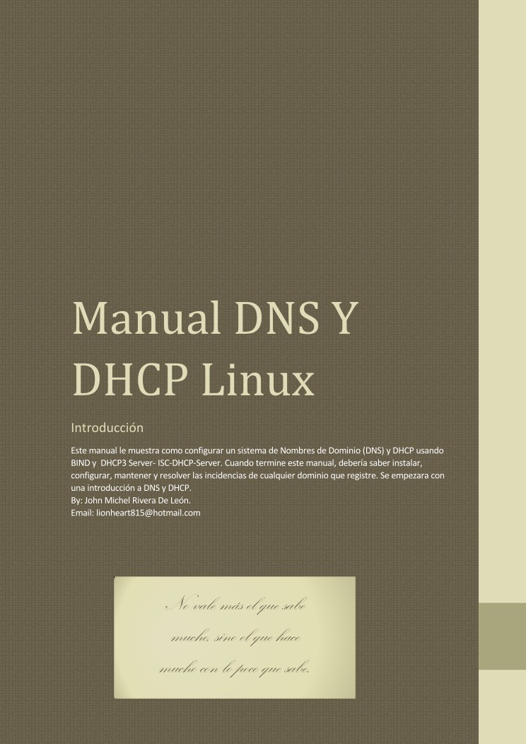 Imágen de pdf Manual DNS Y DHCP Linux