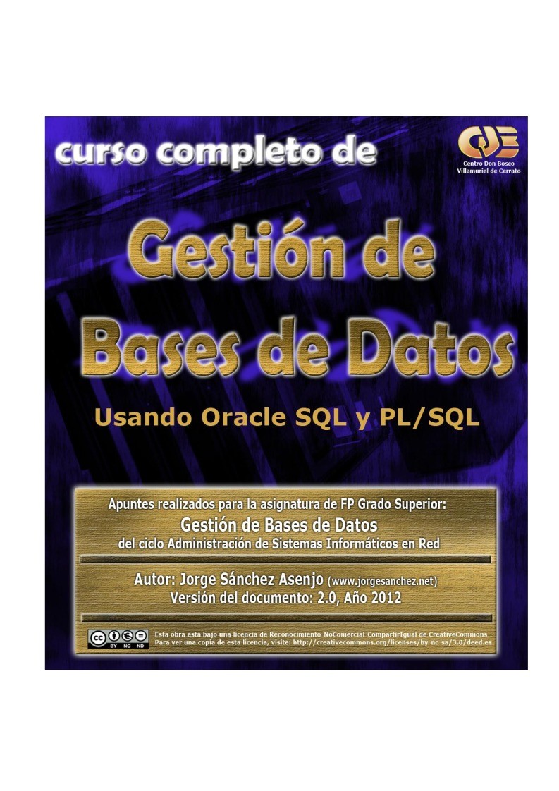 Imágen de pdf Gestión de Bases de Datos Usando Oracle SQL y PL/SQL