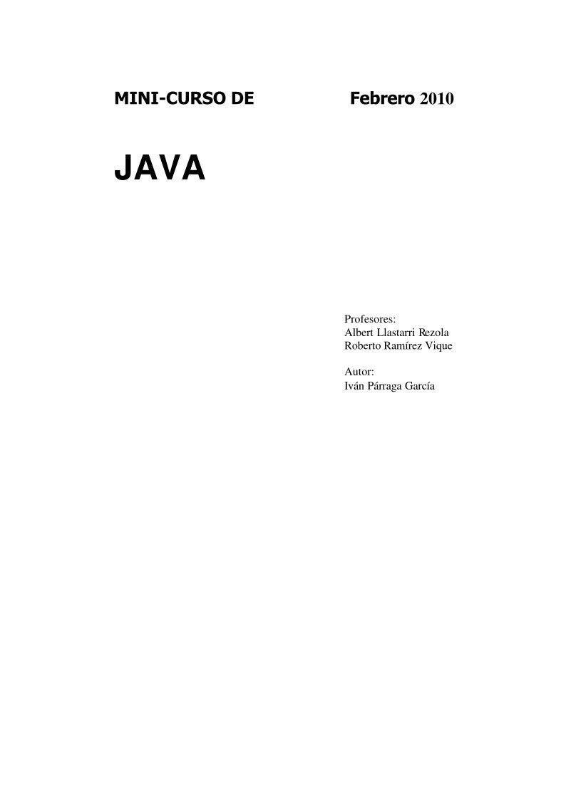 Imágen de pdf Mini-curso de Java