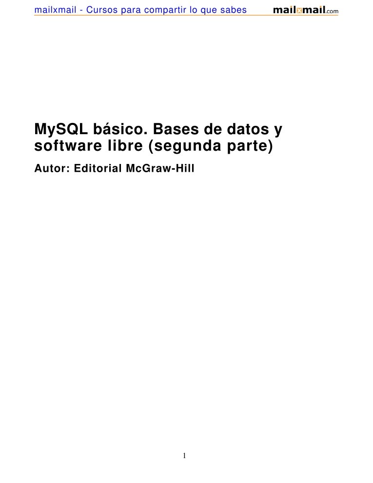 Imágen de pdf MySQL básico. Bases de datos y software libre (segunda parte)