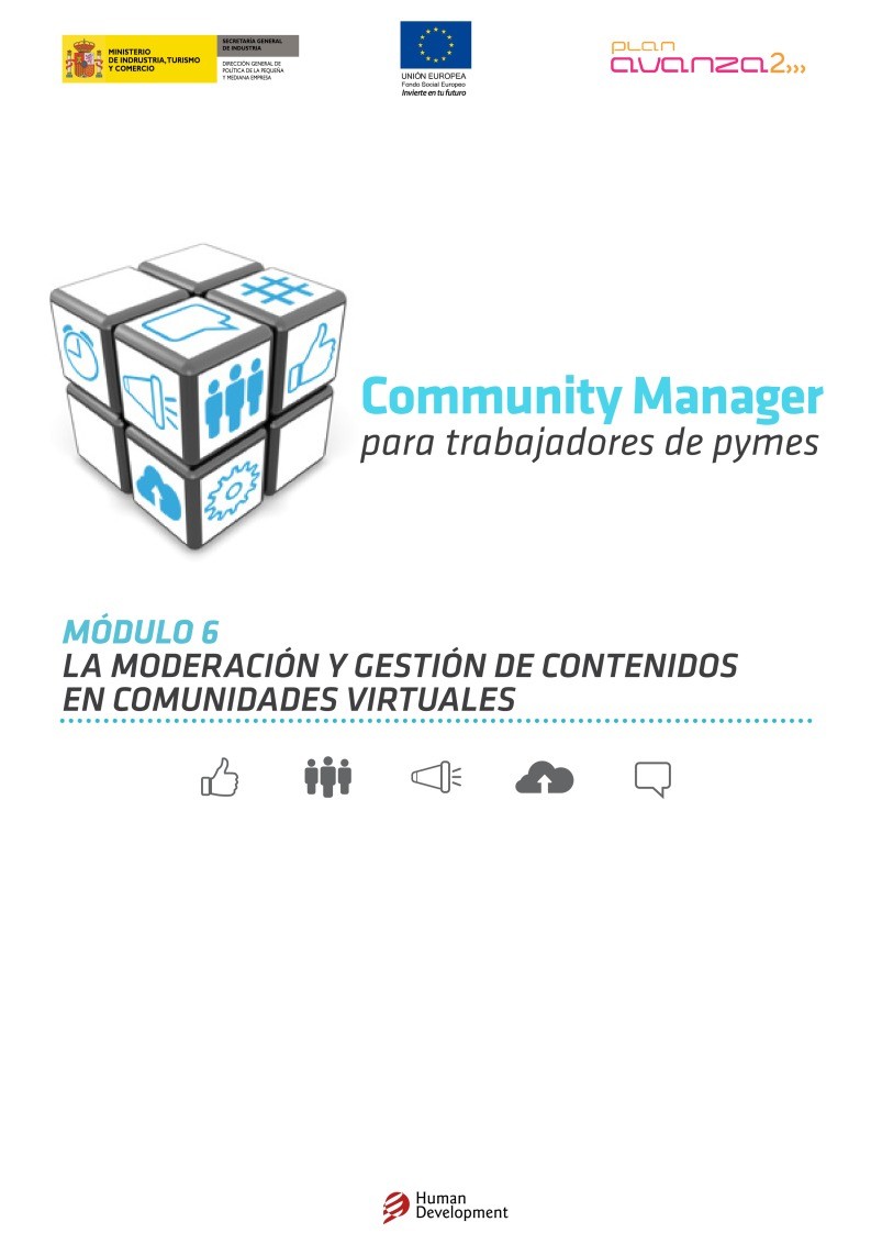 Imágen de pdf Módulo 6 - La moderación y gestión de contenidos en comunidades virtuales - Community Manager para trabajadores de pyme