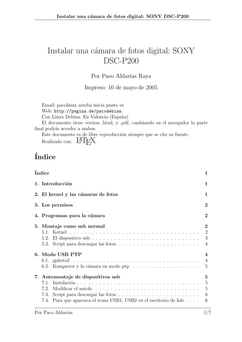 Imágen de pdf Instalar una cámara de fotos digital: SONY DSC-P200