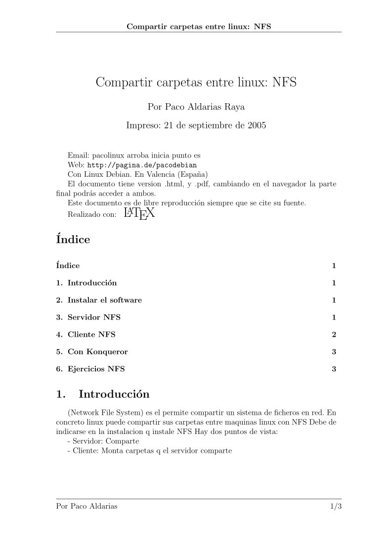 Imágen de pdf Compartir carpetas entre linux: NFS