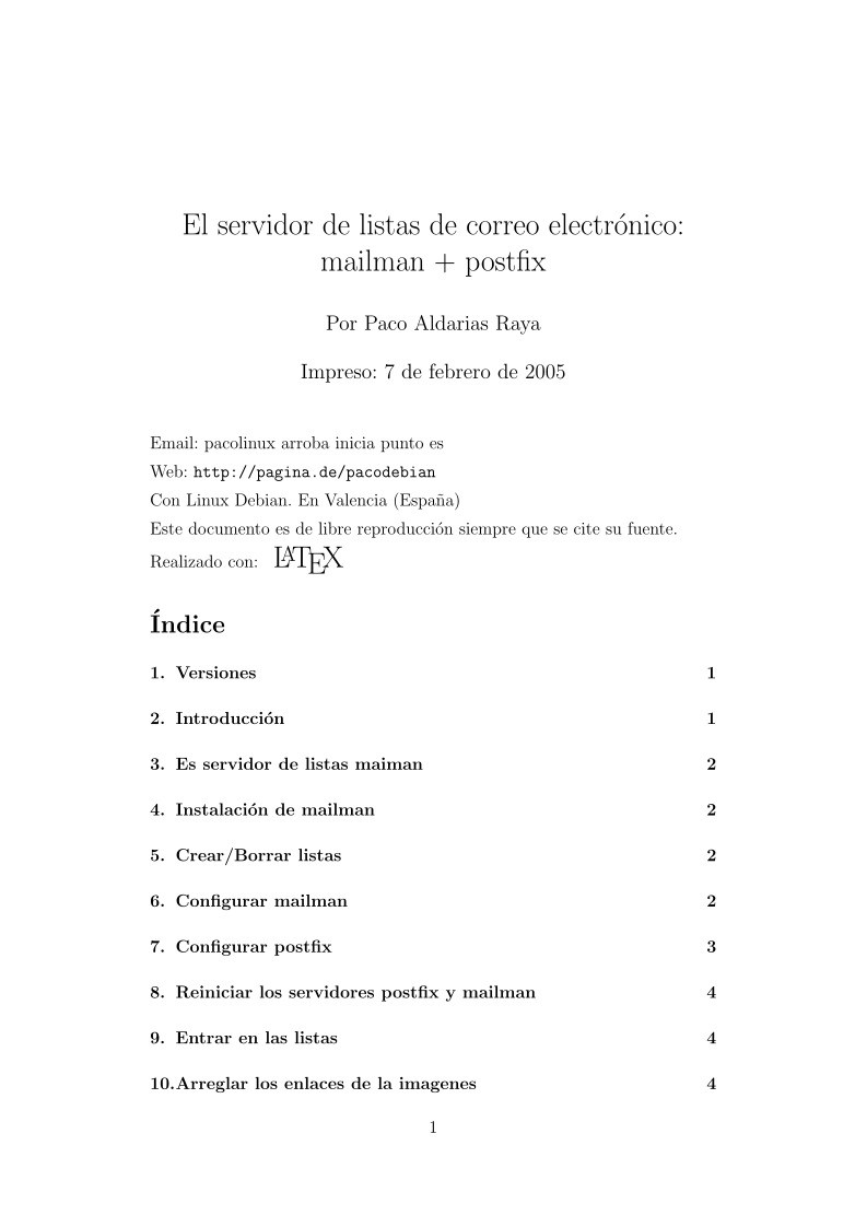 Imágen de pdf El servidor de listas de correo electrónico: mailman + postfix