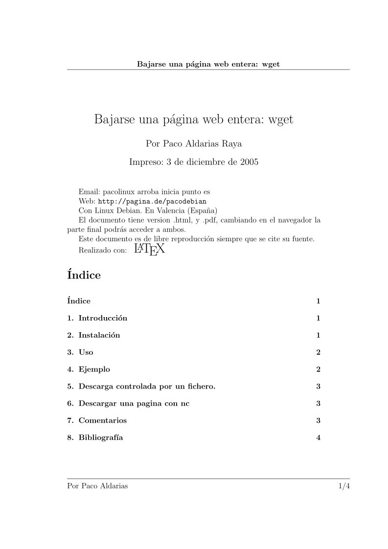 Imágen de pdf Bajarse una página web entera: wget