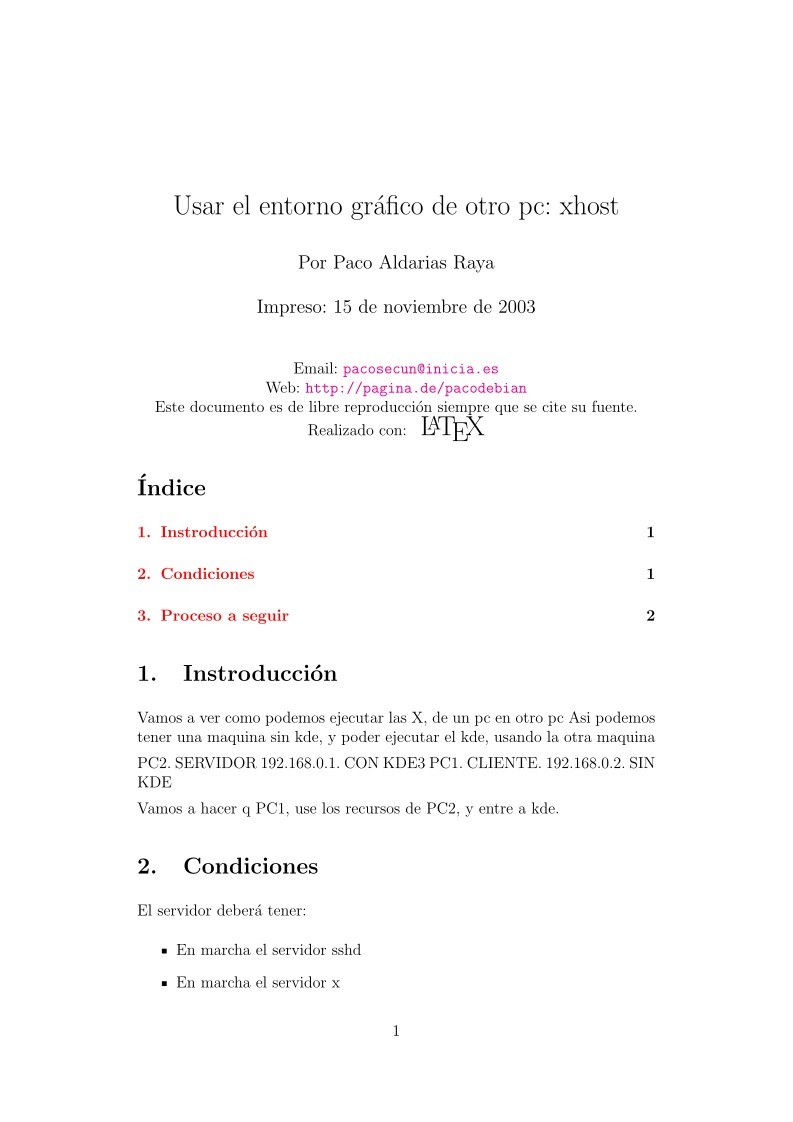 Imágen de pdf Usar el entorno gráfico de otro pc: xhost