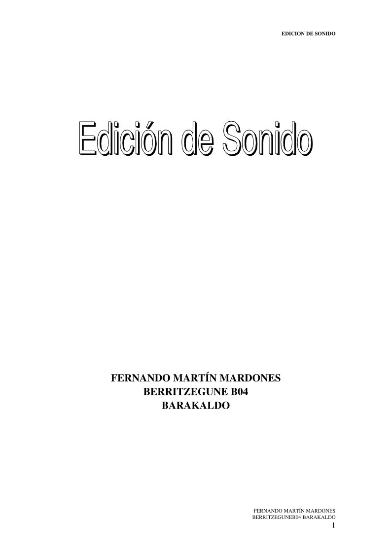 Imágen de pdf Edición de Sonido