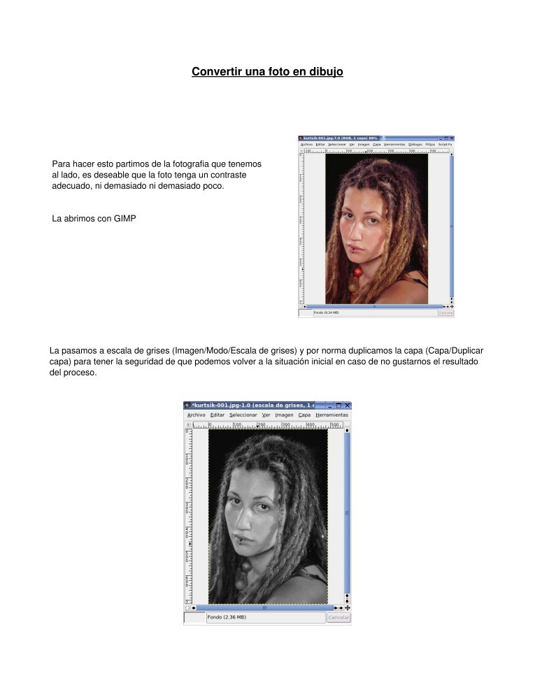 Imágen de pdf Convertir una foto en dibujo