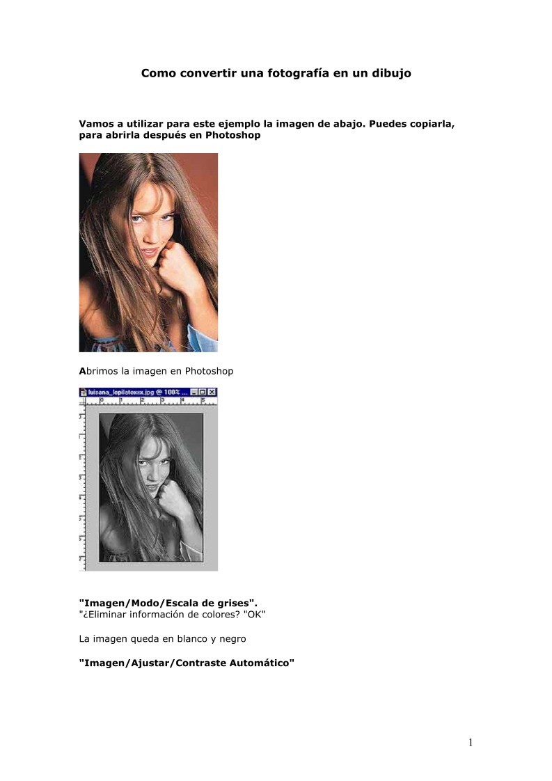Imágen de pdf Como convertir una fotografía en un dibujo