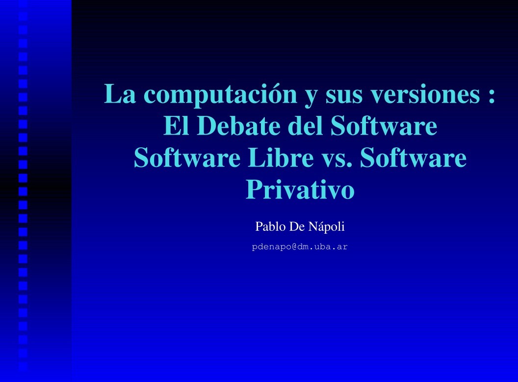 Imágen de pdf La computación y sus versiones : El Debate del Software Software Libre vs. Software Privativo