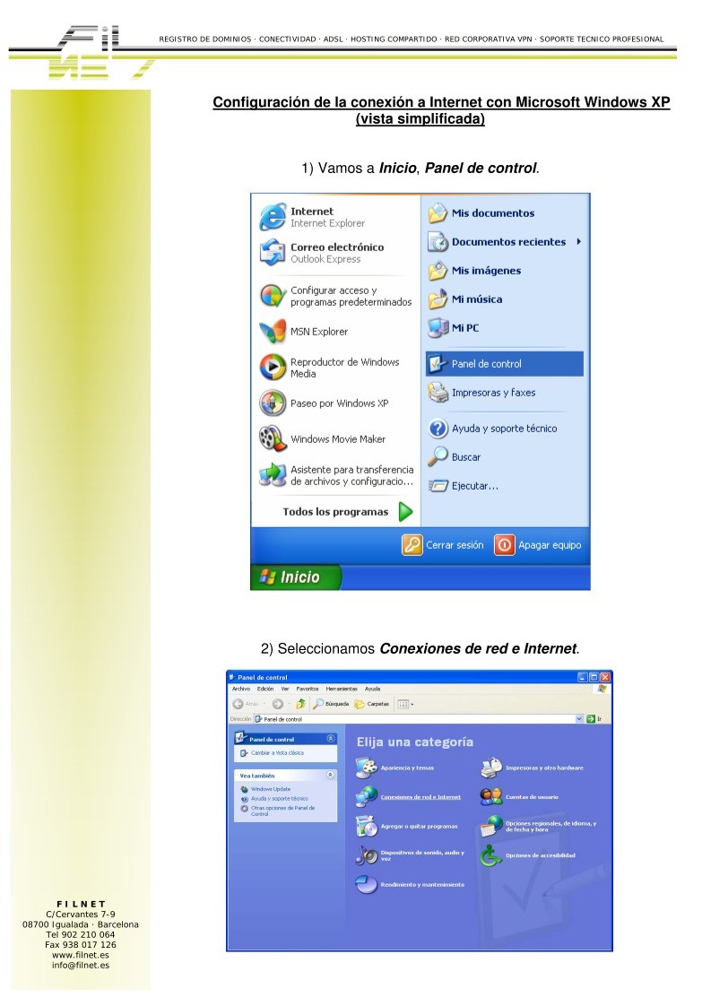 Imágen de pdf Configuración de la conexión a Internet con Microsoft Windows XP