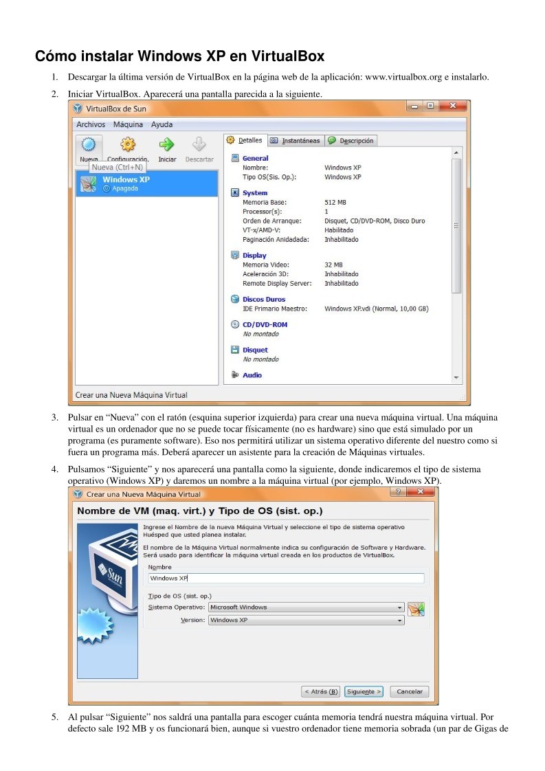 Imágen de pdf Cómo instalar Windows XP en VirtualBox