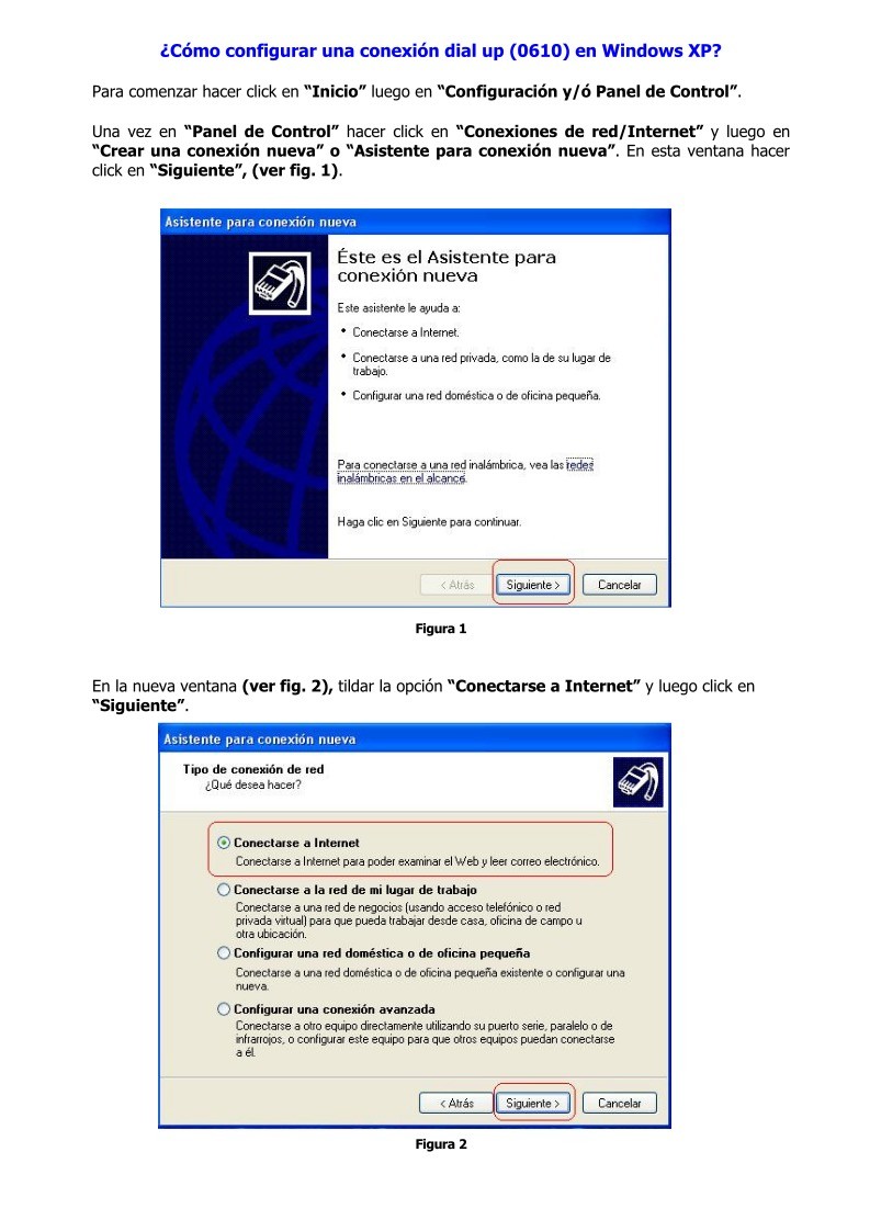 Imágen de pdf Cómo configurar una conexión dial up (0610) en Windows XP