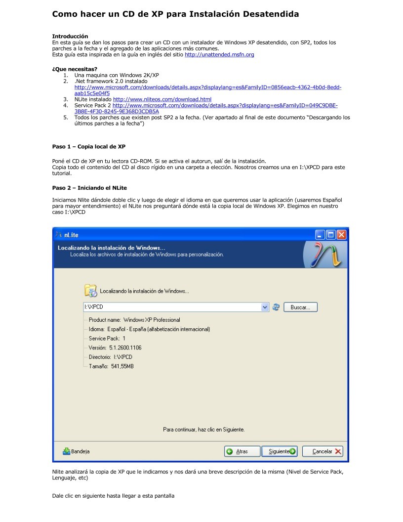Imágen de pdf Como hacer un CD de XP para Instalación Desatendida