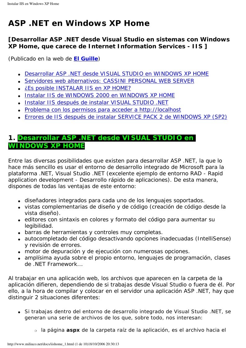 Imágen de pdf Instalar IIS en Windows XP Home