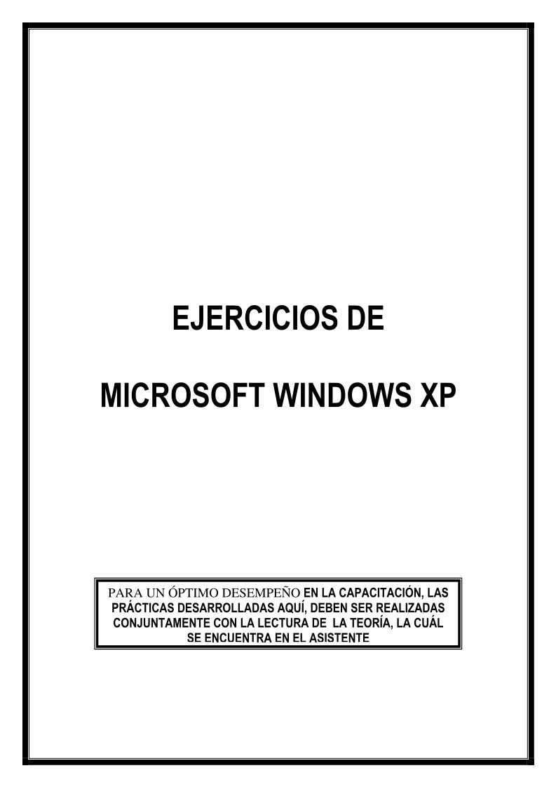 Imágen de pdf Ejercicios de Windows XP