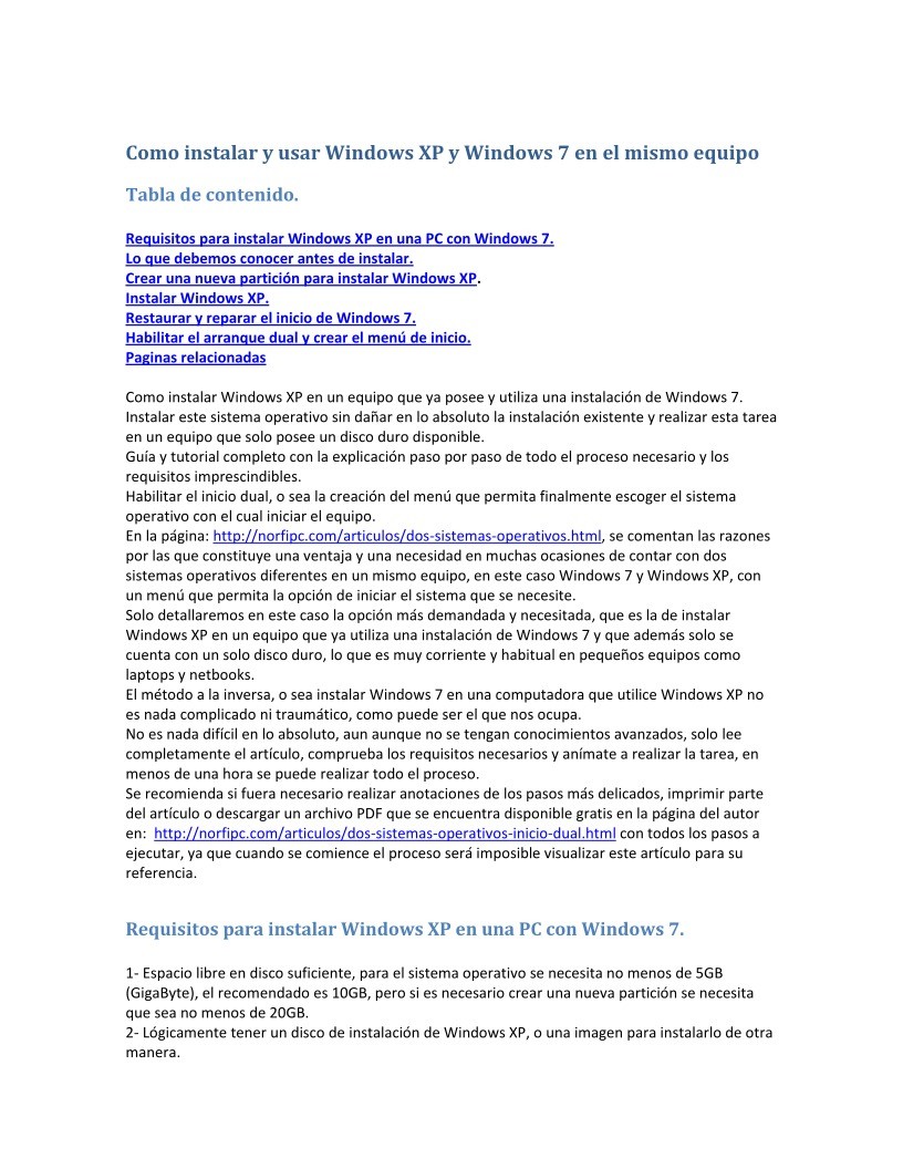Imágen de pdf Como instalar y usar Windows XP y Windows 7 en el mismo equipo