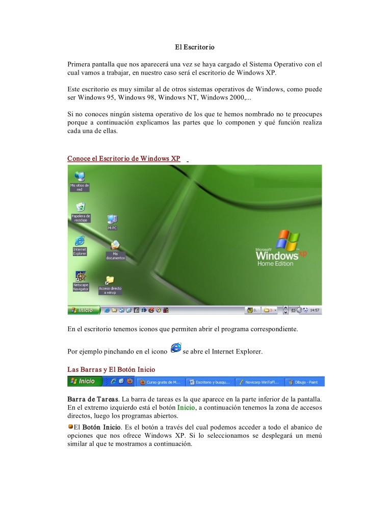 Imágen de pdf El Escritorio de Windows XP