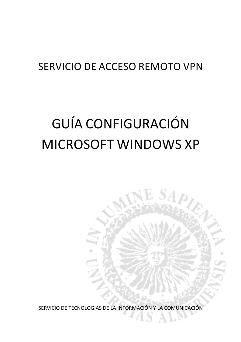 Imágen de pdf Servicio de acceso remoto VPN - Guía configuración Windows XP