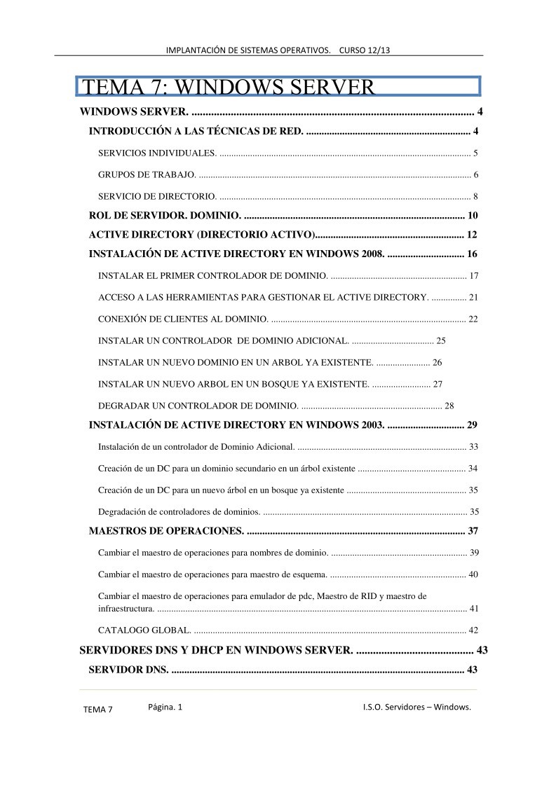 Imágen de pdf Tema 7: Windows Server