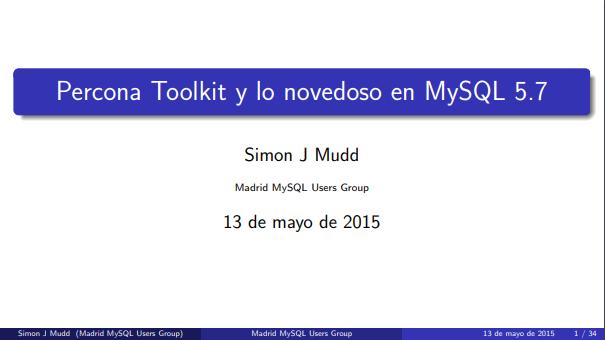 Imágen de pdf Percona Toolkit y lo novedoso en MySQL 5.7