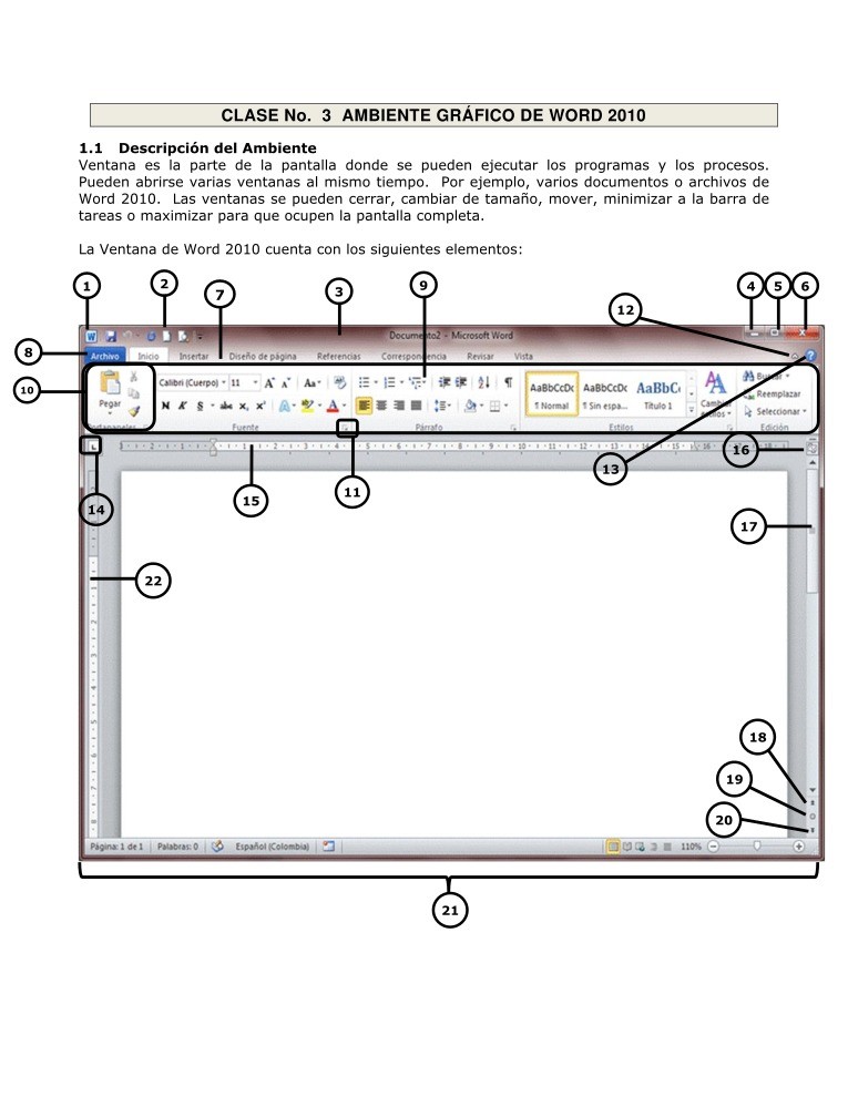 Imágen de pdf Clase 3 - Ambiente gráfico de Word 2010