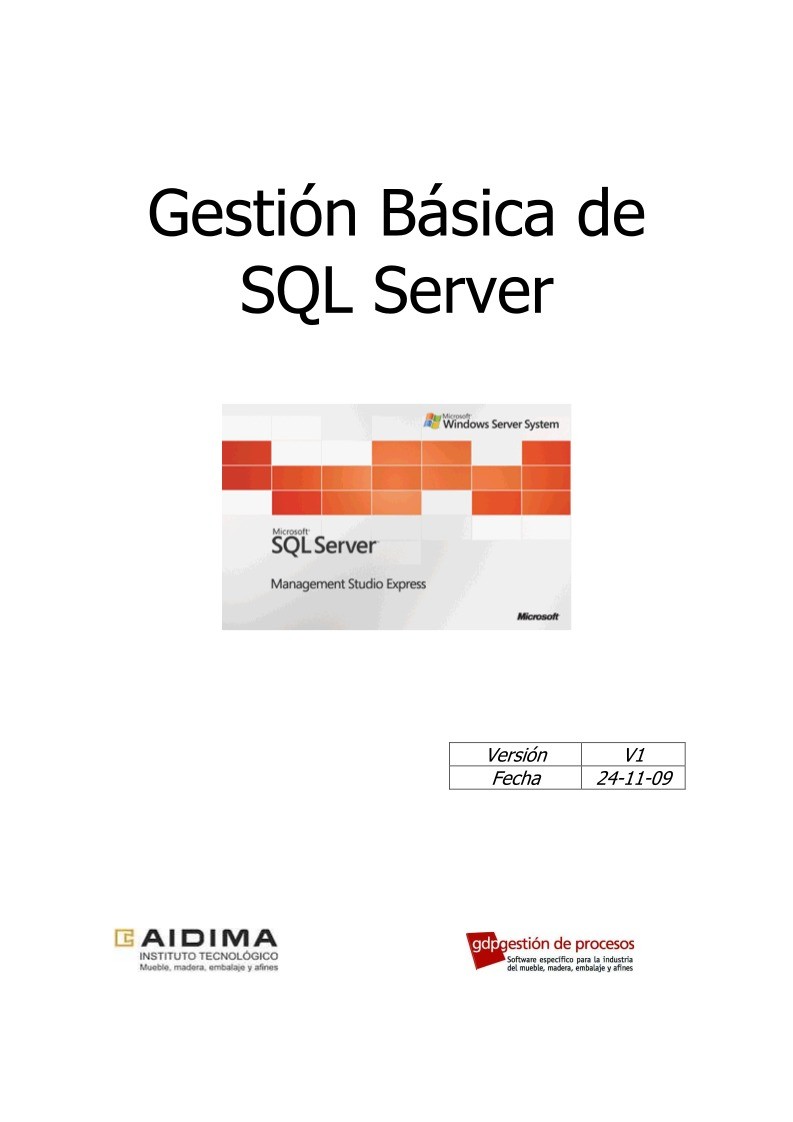Imágen de pdf Gestión Básica con SQL Server