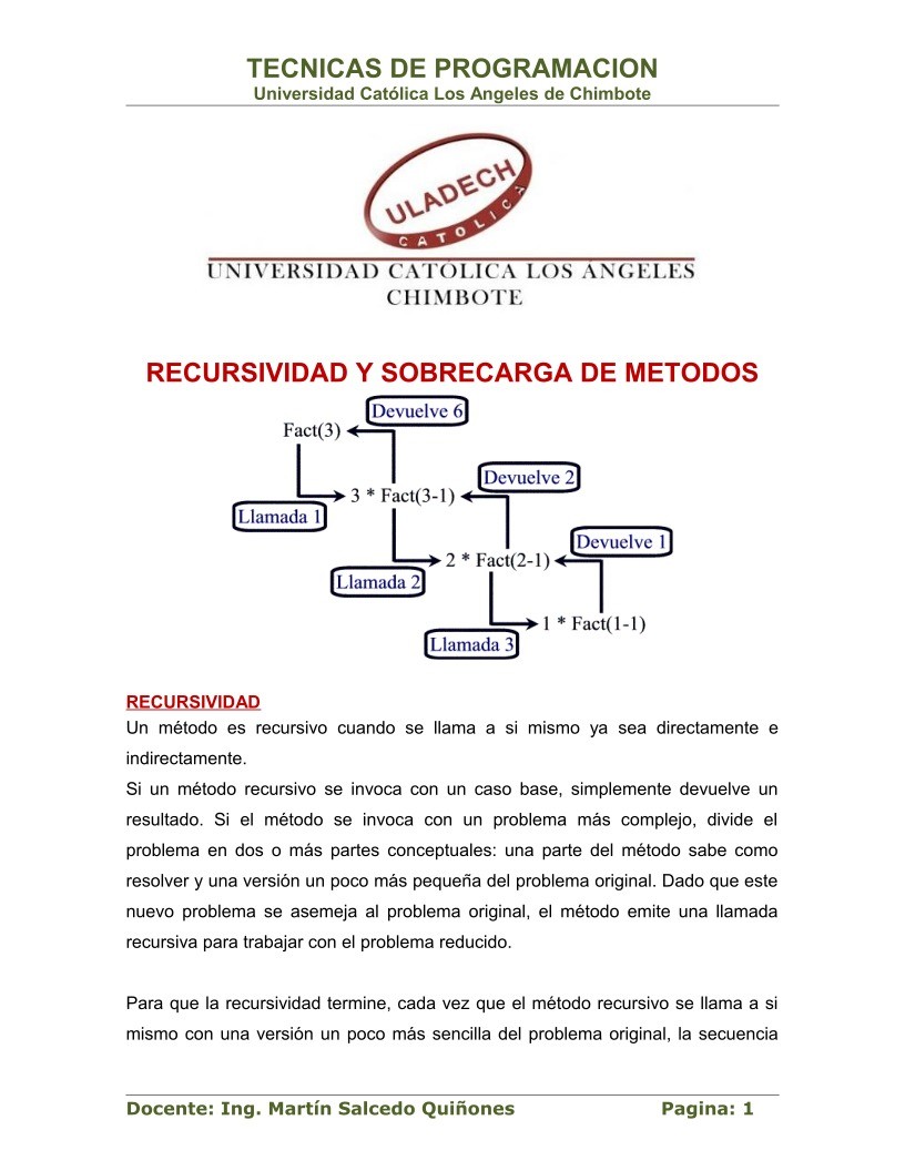 Imágen de pdf Java - Recursividad y sobrecarga de métodos