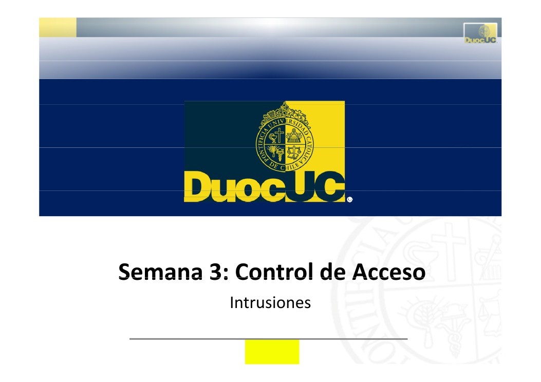 Imágen de pdf Intrusiones - Semana 3: Control Control de Acceso