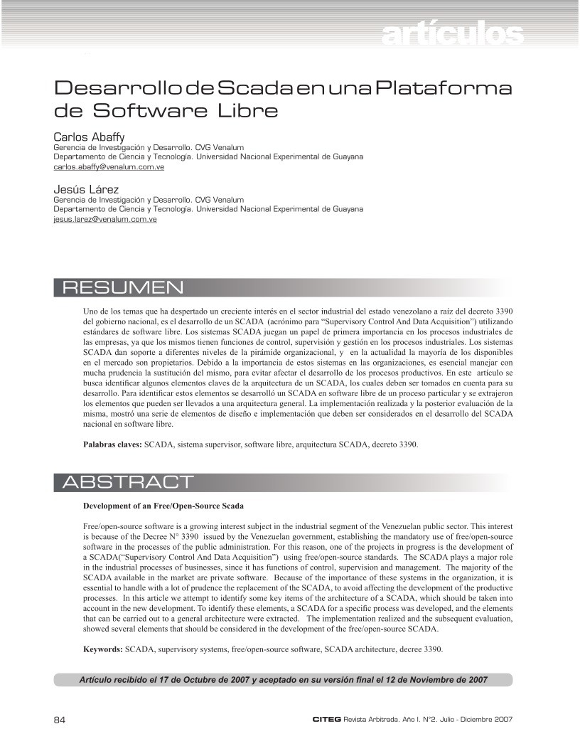 Imágen de pdf Desarrollo de Scada en una Plataforma de Software Libre