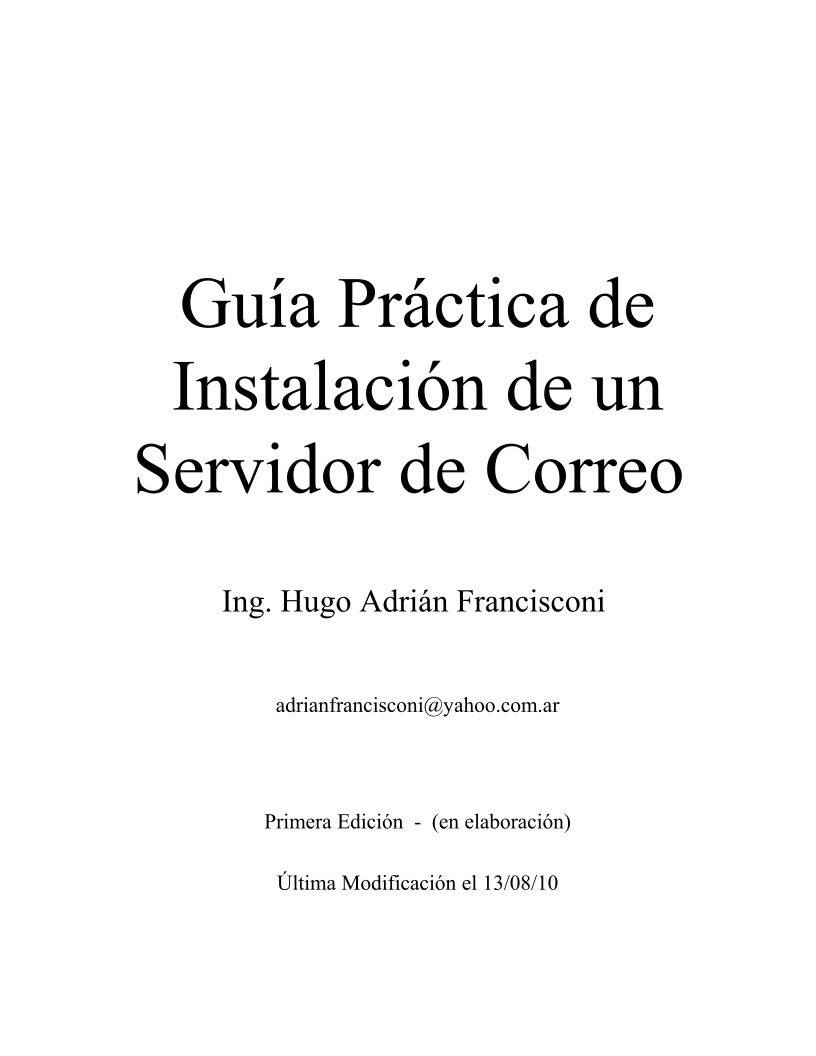Imágen de pdf Guía práctica de instalación de un servidor de Correo