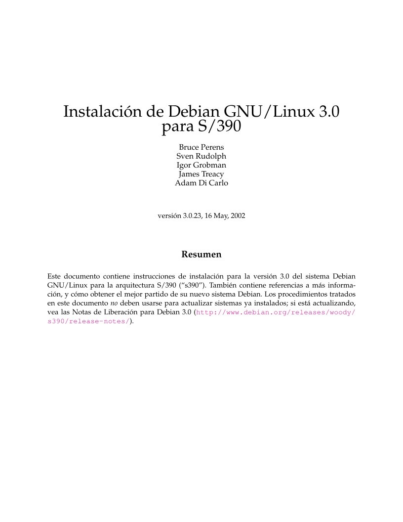 Imágen de pdf Instalación de Debian GNU/Linux 3.0 para S/390