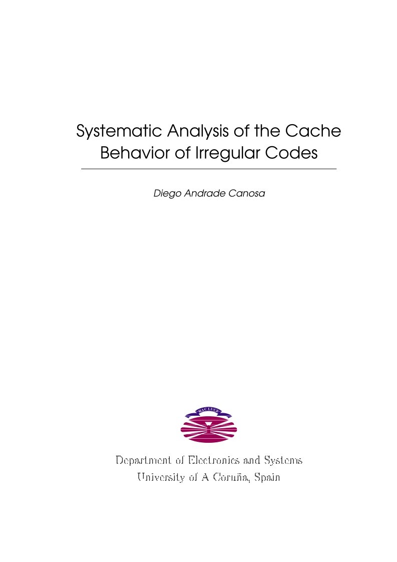 Imágen de pdf Systematic Analysis of the Cache Behavior of Irregular Codes