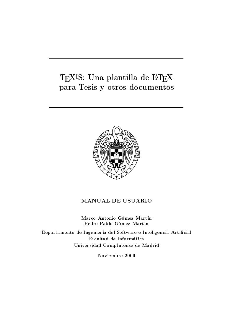 Imágen de pdf TeXiS: Una plantilla de LaTeX para Tesis y otros documentos