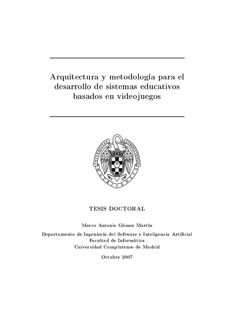 Imágen de pdf Arquitectura y metodología para el desarrollo de sistemas educativos basados en videojuegos