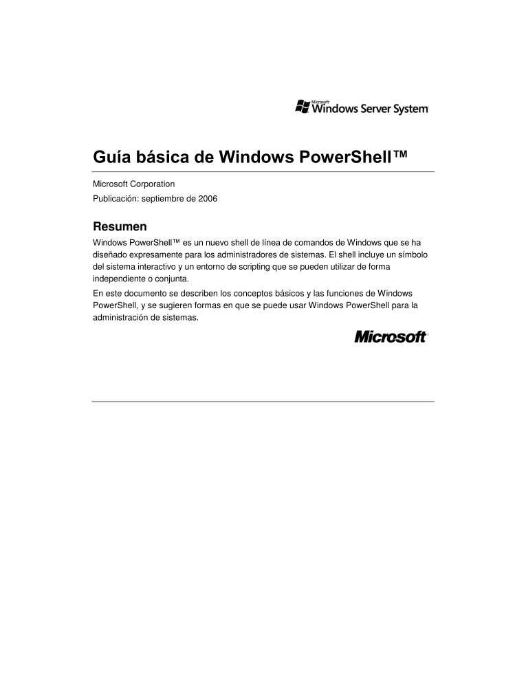 Imágen de pdf Guía básica de Windows PowerShell