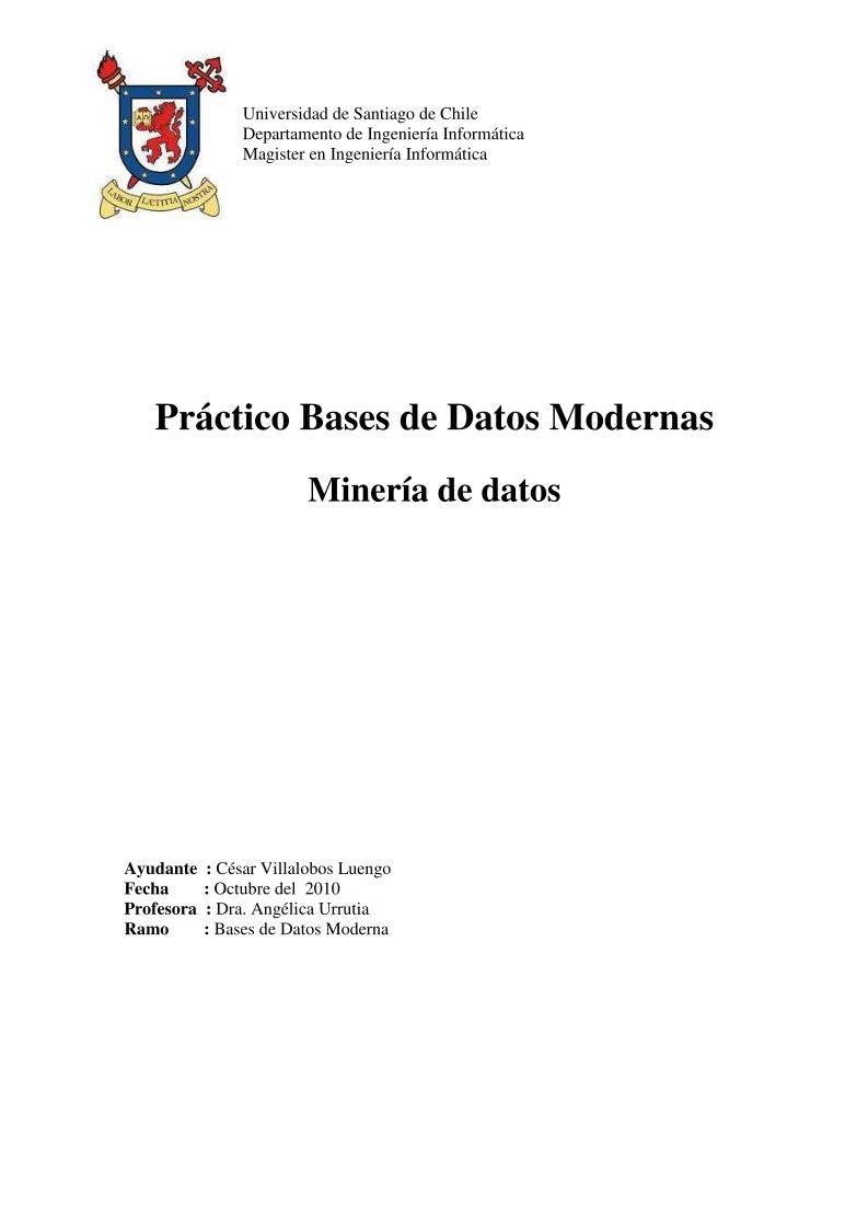 Imágen de pdf Práctico Bases de Datos Modernas - Minería de datos