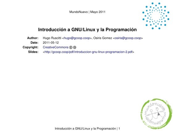 Imágen de pdf Introducción a GNU/Linux y la Programación