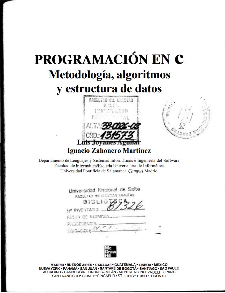Imágen de pdf Programación en C, Metodologia, Algoritmos y estructura de datos