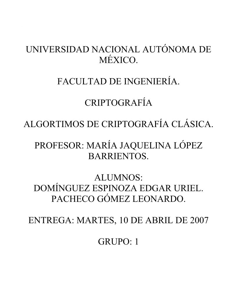 Imágen de pdf Algortimos de criptografía clásica