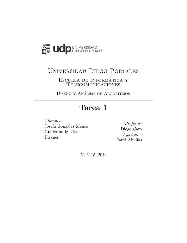 Imágen de pdf Diseño y Análisis de Algoritmos - Tarea 1