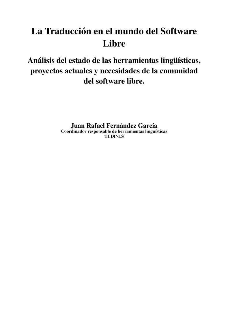 Imágen de pdf La Traducción en el mundo del Software Libre