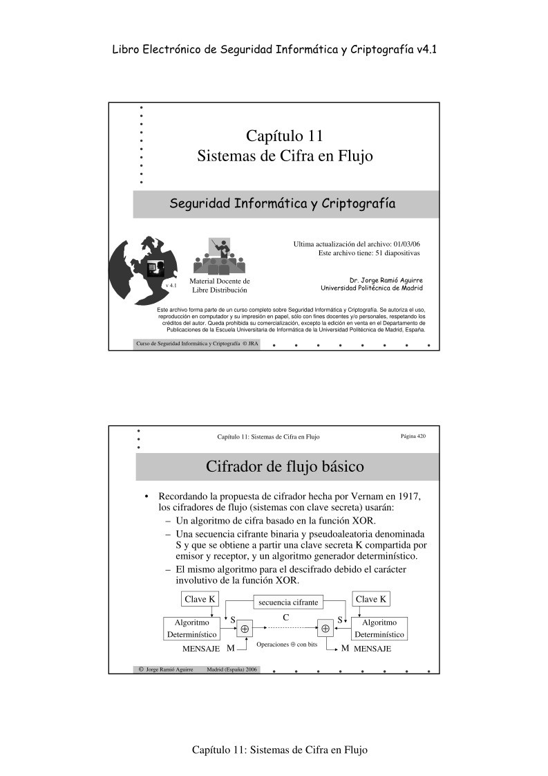 Imágen de pdf Capítulo 11 Sistemas de Cifra en Flujo