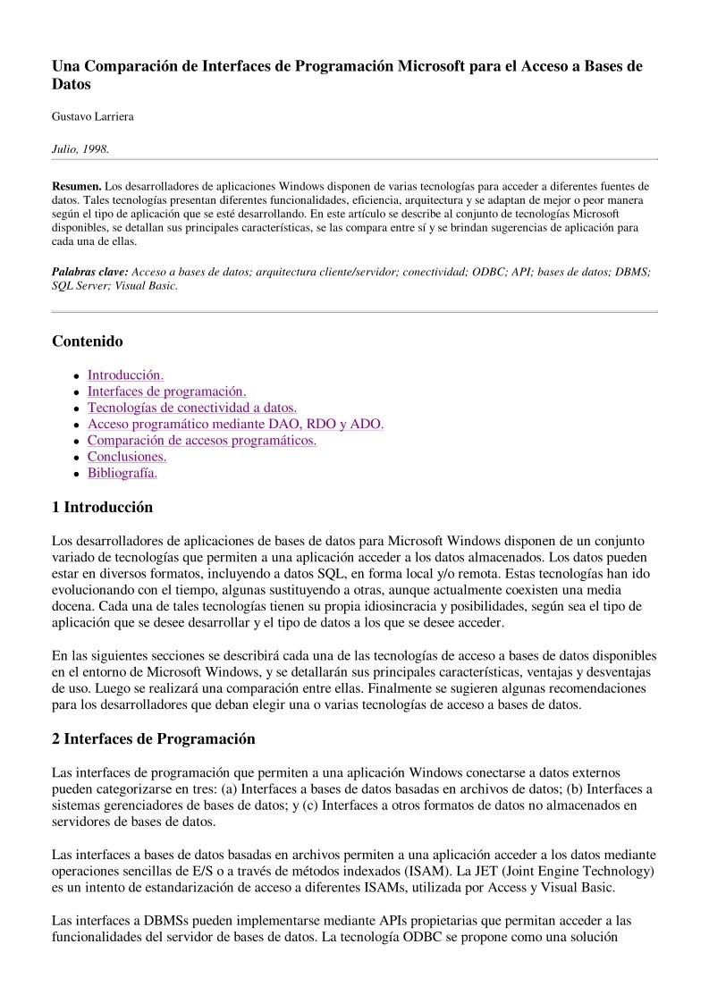 Imágen de pdf Una Comparación entre las Tecnologías de Acceso a Bases de Datos