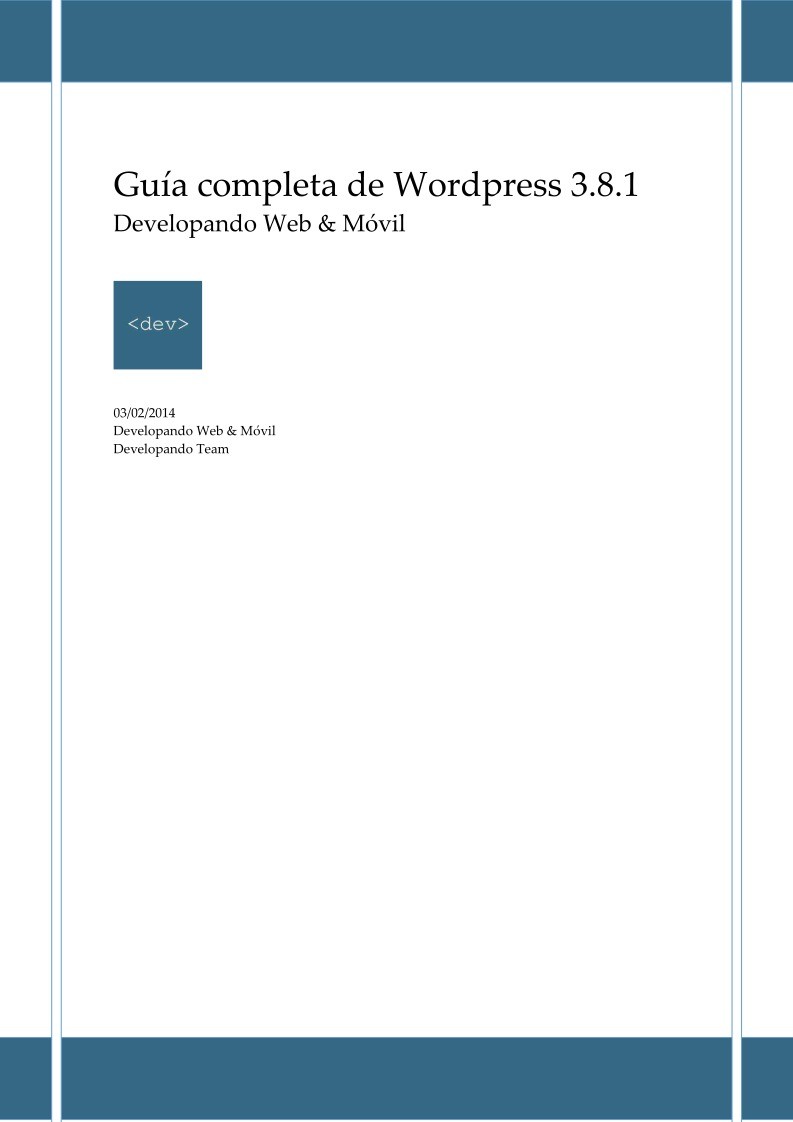 Imágen de pdf Guía completa de Wordpress 3.8.1