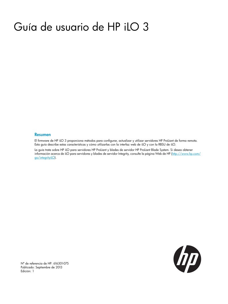 Imágen de pdf Guía de usuario de HP iLO 3