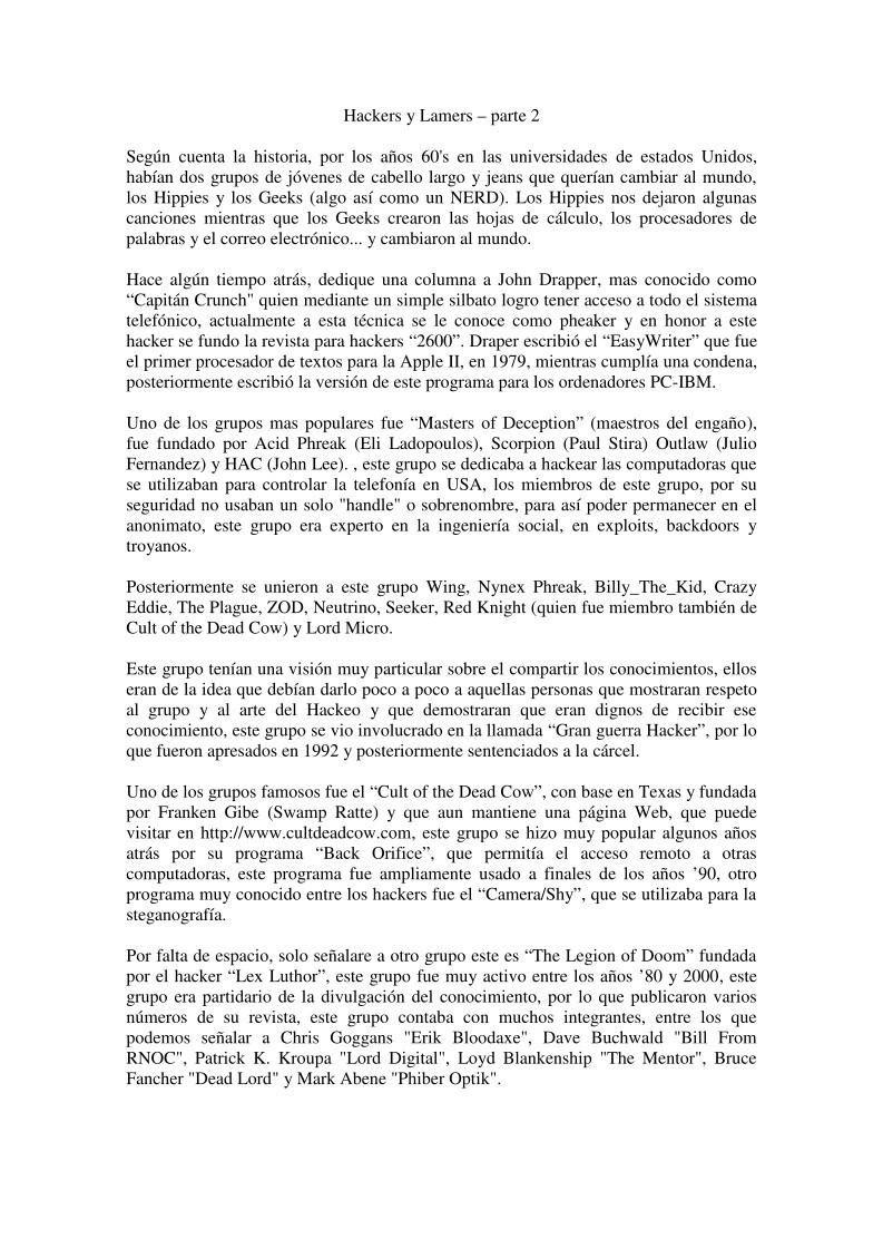 Imágen de pdf Hackers y Lamers - parte 2