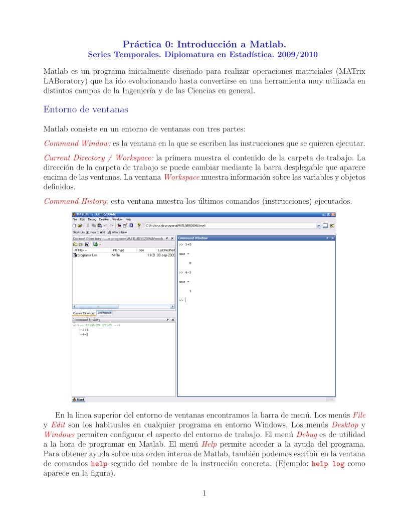 Imágen de pdf Práctica 0: Introducción a Matlab