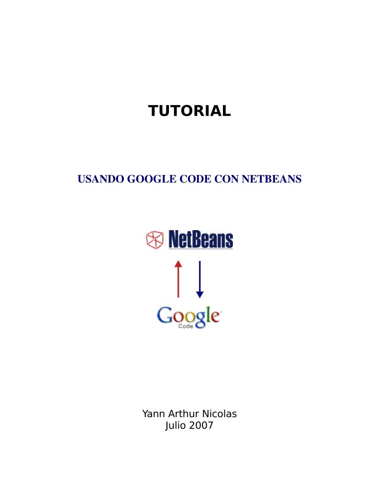 Imágen de pdf Tutorial usando Google Code con NetBeans