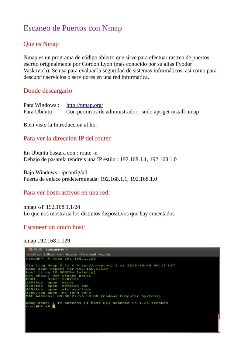 Imágen de pdf Escaneo de Puertos con Nmap
